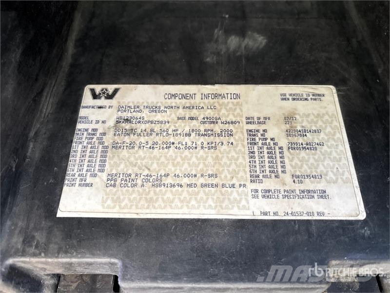 Western Star 4900 6x4 Logging T/A Sleeper Truck Tractor وحدات الجر