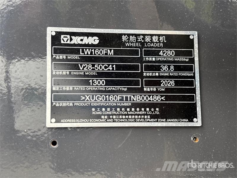 XCMG LW150FM Wheel Loader (Unused) Gumikerekes homlokrakodók