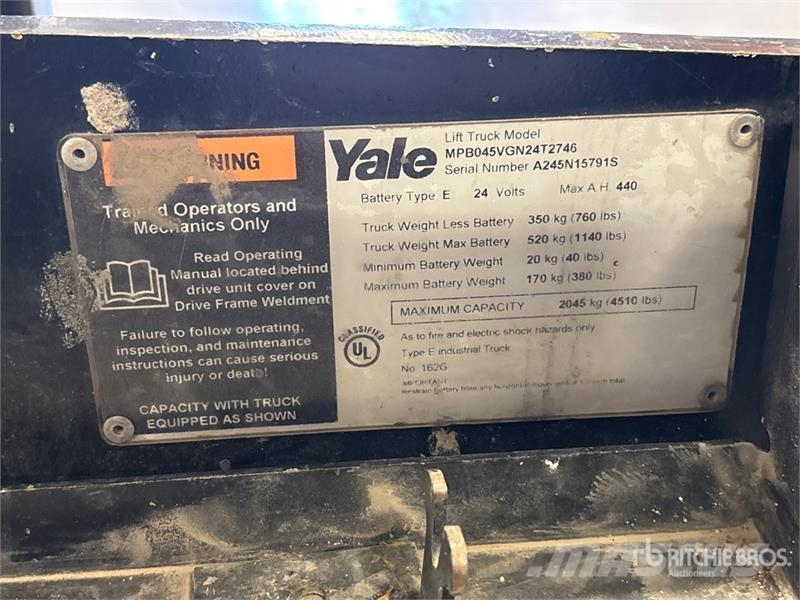Yale MPB045VG Electric Pallet Jack Kézi raklapemelő