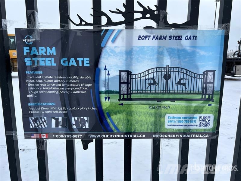  20 ft x 8 ft Steel Bi-Parting Driveway Gate (Unuse ماكينات زراعية - غير ذلك