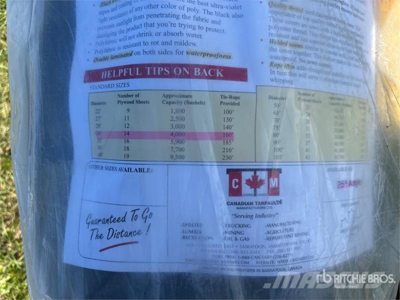  34 ft Grain Bin Storage Cover (Unused) مكونات أخرى