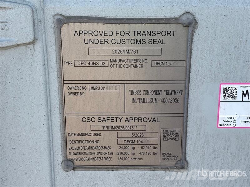  40 ft High Cube Multi-Door Storage Container Varastokontit