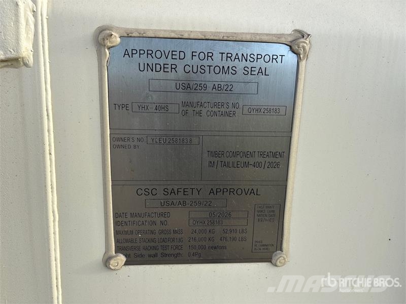 40 ft High Cube Multi-Door Storage Container 贮藏箱