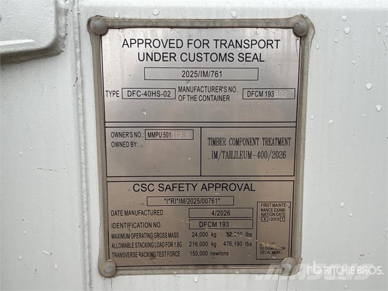  40 ft High Cube Multi-Door Storage Container Varastokontit
