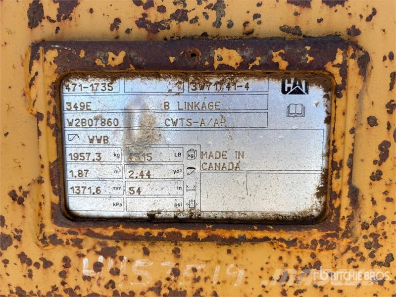  52 in Q/C Digging Excavator Bucket - Fits Cat 349E دلاء