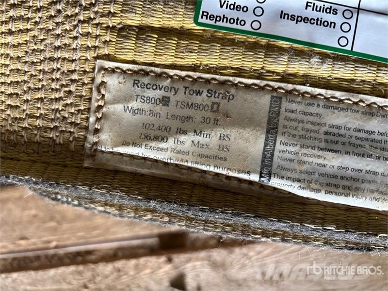 8 in X 30 ft Tow Rope Kiti naudoti statybos komponentai