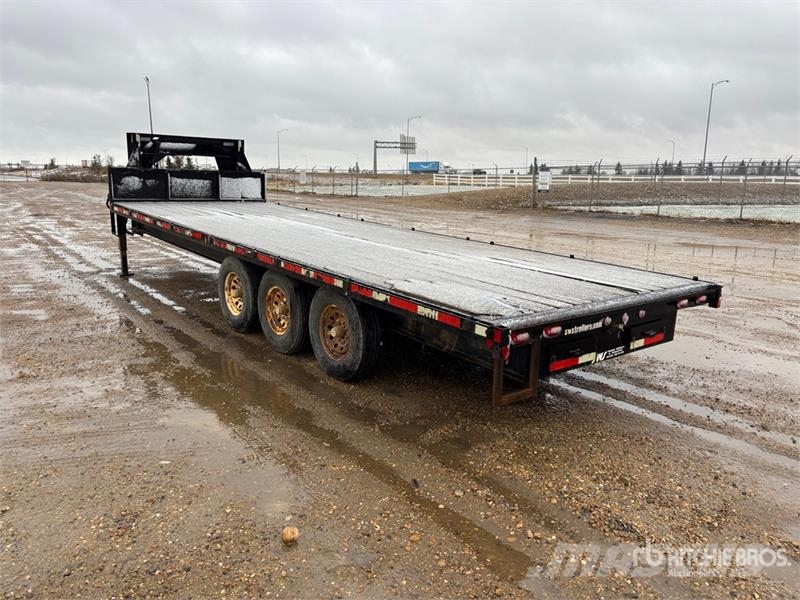 Abu 25 ft Tri/A Gooseneck Flatbed Trailer Planhengere