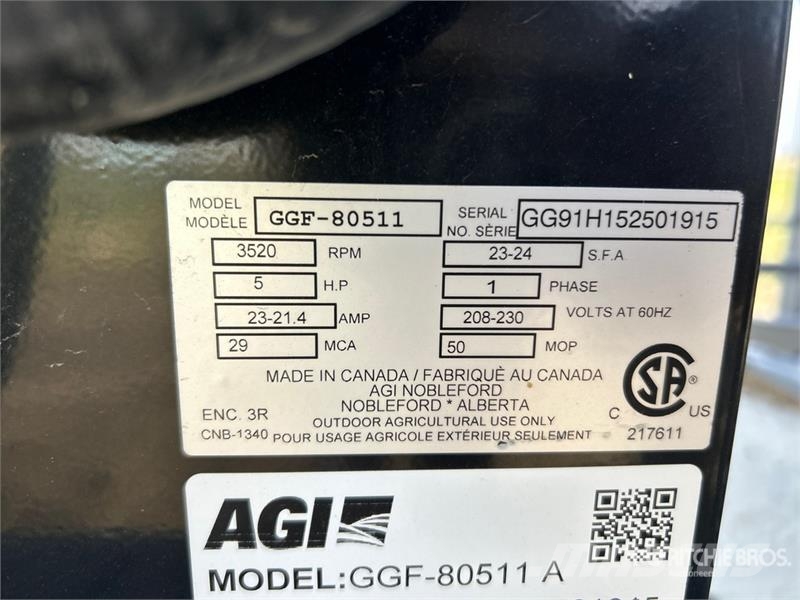 AGI GGF-80511 5 hp Aeration Fan Korntørke