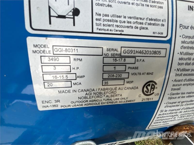 AGI GGI-80311 3 hp Aeration Fan Žitni sušilci