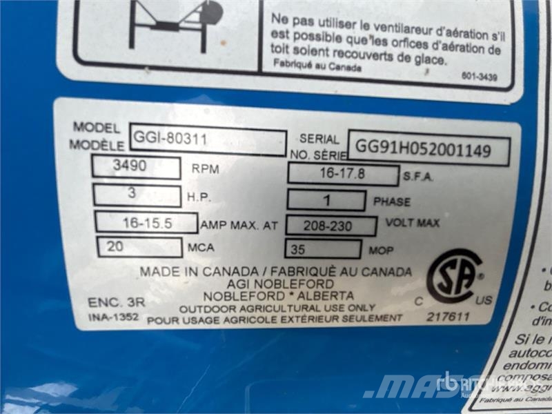 AGI GGI-80311 3 hp Aeration Fan Žitni sušilci