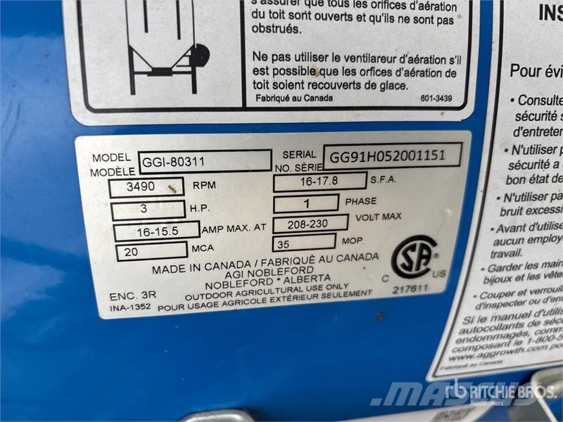 AGI GGI-80311 3 hp Aeration Fan Viljakuivatid