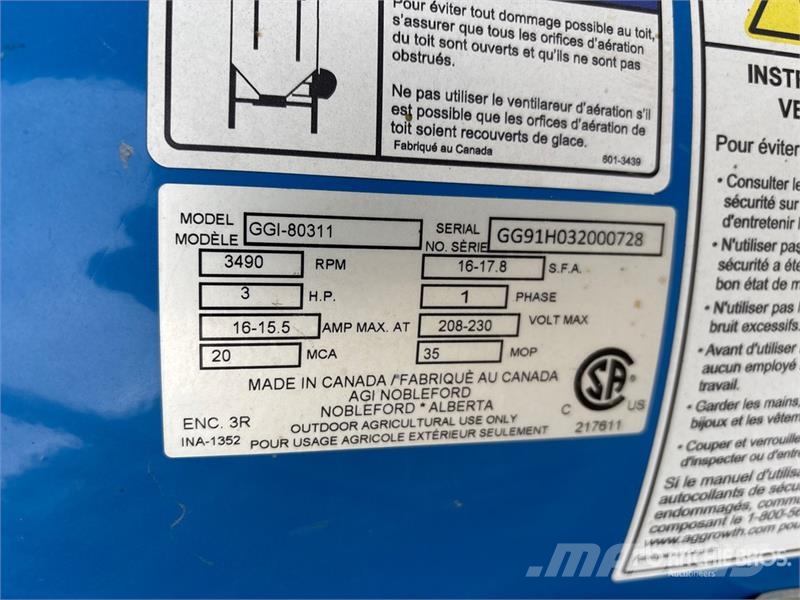 AGI GGI-80311 3 hp Aeration Fan Žitni sušilci