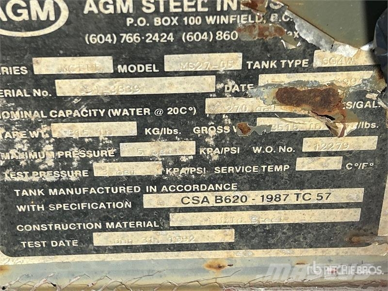 AGM Steel Industries 1200 L Skid Mounted Steel Tank صهاريج الوقود والصهاريج الإضافية