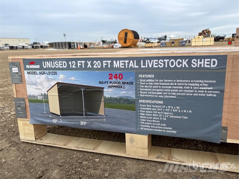 AGR-LS1220 20 ft x 12 ft Metal Livestock Shelter ( Outra maquinaria e acessórios para gado