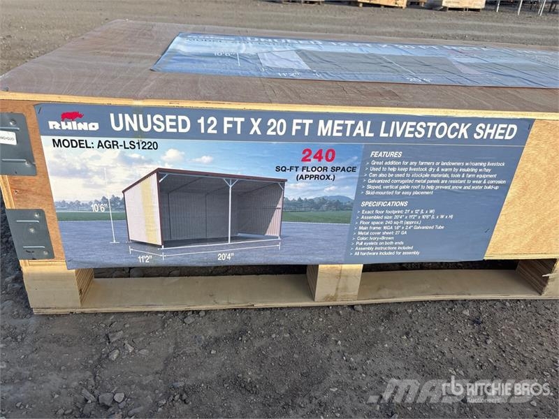 AGR-LS1220 20 ft x 12 ft Metal Livestock Shelter ( Other livestock machinery and accessories
