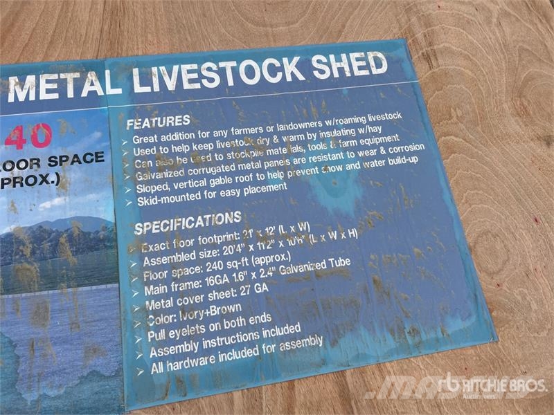  AGR-LS1220 20 ft x 12 ft x 10.5 ft Metal Livestock ماكينات وملحقات مواش أخرى