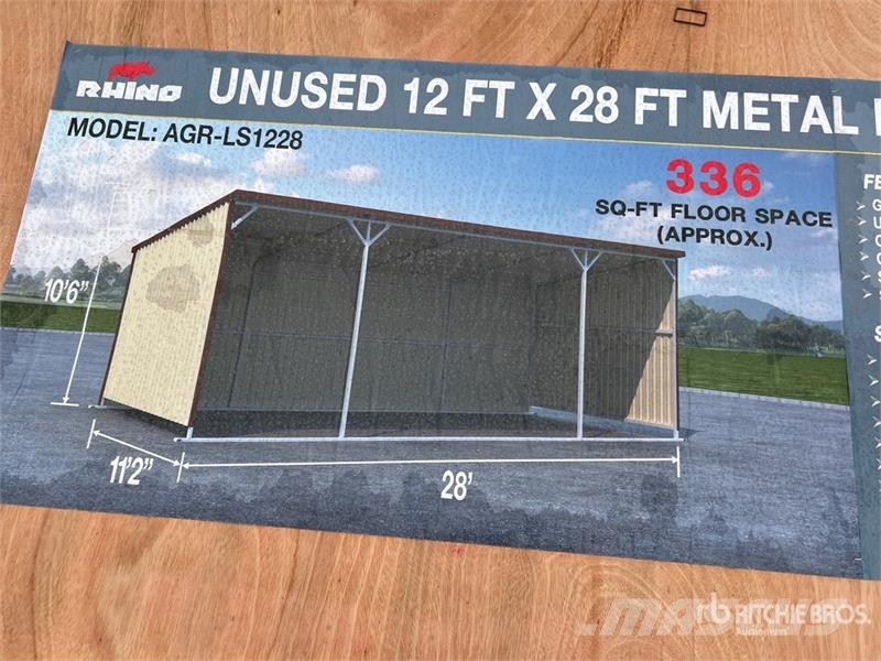  AGR-LS1228 28 ft x 12 ft x 10.5 ft Metal Livestock Andre staldmaskiner