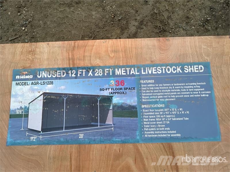 AGR-LS1228 28 ft x 12 ft x 10.5 ft Metal Livestock Other livestock machinery and accessories