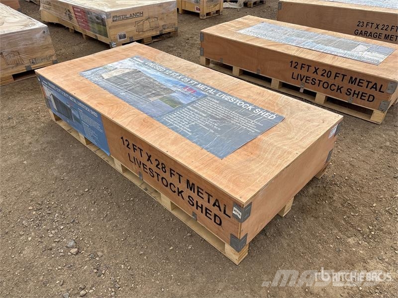 AGR-LS1228 28 ft x 12 ft Metal Livestock Shelter ( Other livestock machinery and accessories