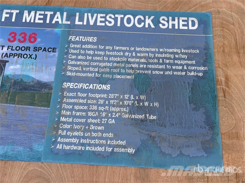 AGR-LS1228 28 ft x 12 ft x 10.5 ft Metal Livestock Other livestock machinery and accessories
