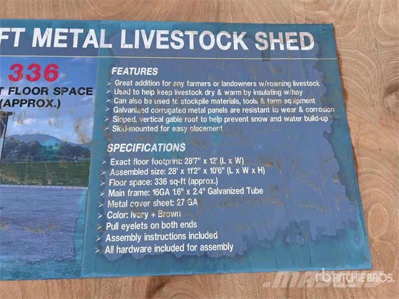 AGR-LS1228 28 ft x 12 ft x 10.5 ft Metal Livestock Other livestock machinery and accessories