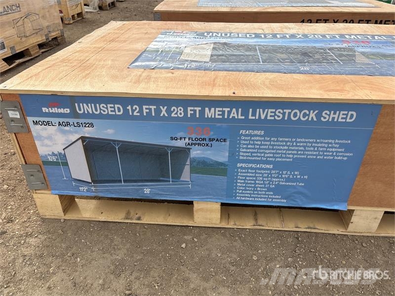 AGR-LS1228 28 ft x 12 ft Metal Livestock Shelter ( Other livestock machinery and accessories