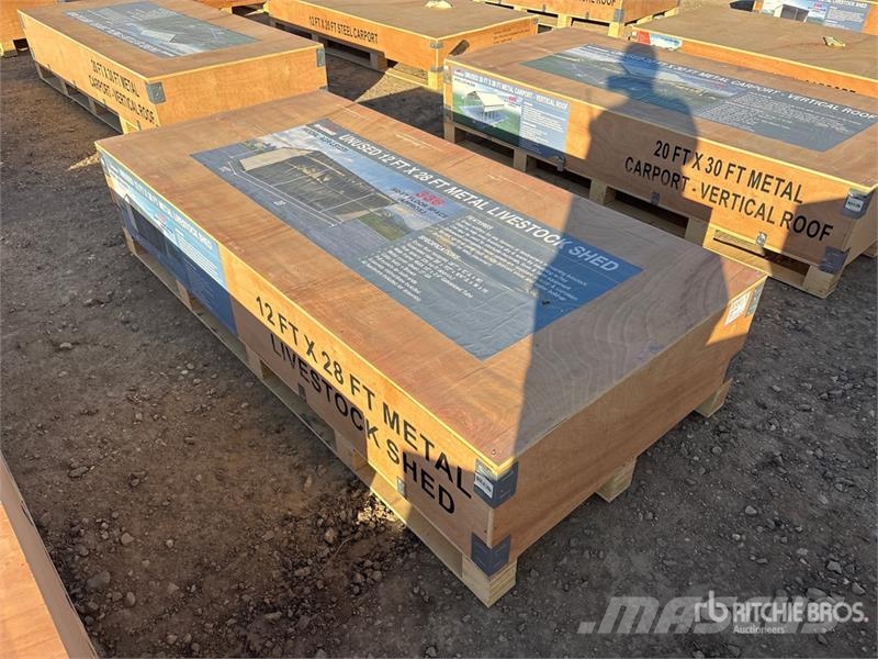 AGR-LS1228 28 ft x 12 ft Metal Livestock Shelter ( Other livestock machinery and accessories