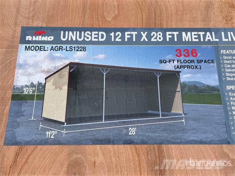  AGR-LS1228 28 ft x 12 ft x 10.5 ft Metal Livestock ماكينات وملحقات مواش أخرى