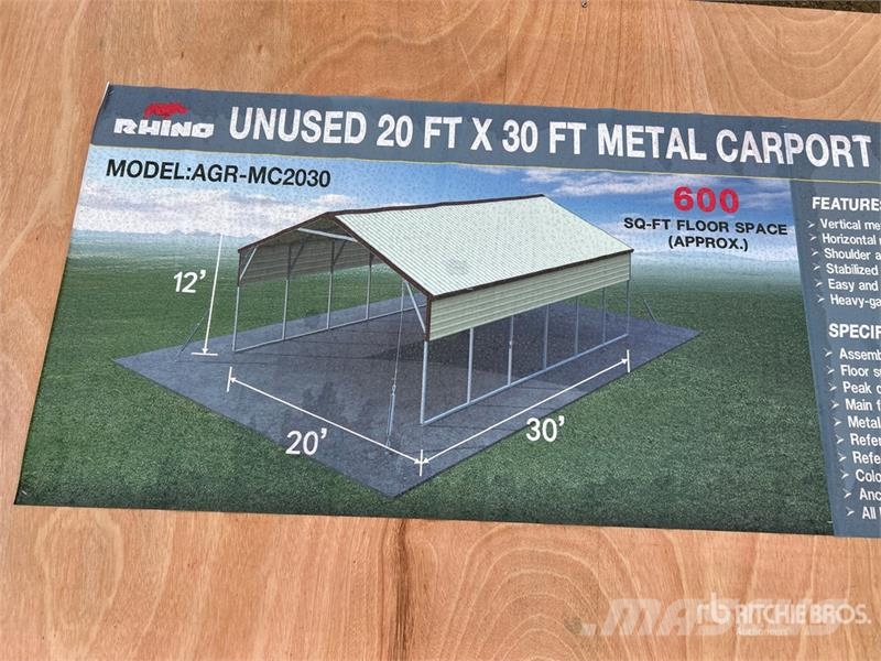 AGR-MC2030 20 ft x 30 ft x 12 ft Steel Carport (Un Čelični okviri za građevine