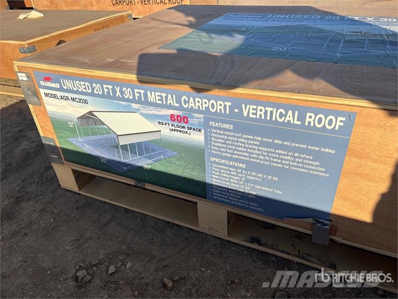  AGR-MC2030 20 ft x 30 ft Steel Carport (Unused) Steel frame buildings