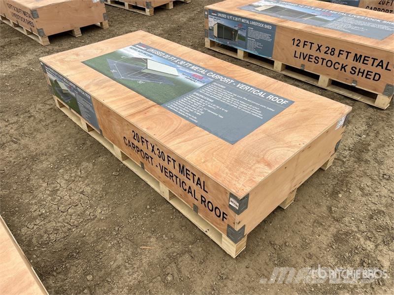  AGR-MC2030 20 ft x 30 ft x 12 ft Steel Carport (Un Stahlrahmenaufbauten