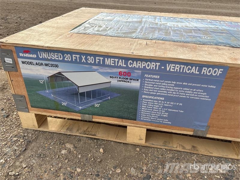 AGR-MC2030 20 ft x 30 ft Steel Carport (Unused) Stahlrahmenaufbauten