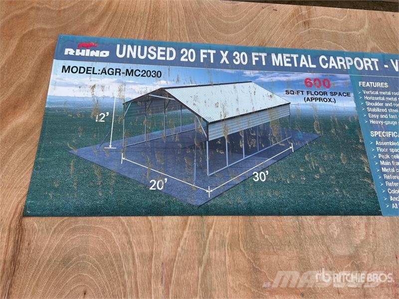 AGR-MC2030 20 ft x 30 ft x 12 ft Steel Carport (Un Čelični okviri za građevine