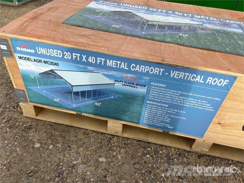 AGR-MC2040 20 ft x 40 ft Steel Carport (Unused) Stahlrahmenaufbauten