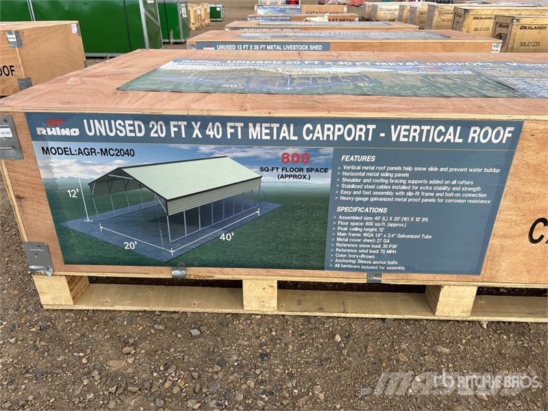  AGR-MC2040 20 ft x 40 ft Steel Carport (Unused) Stahlrahmenaufbauten