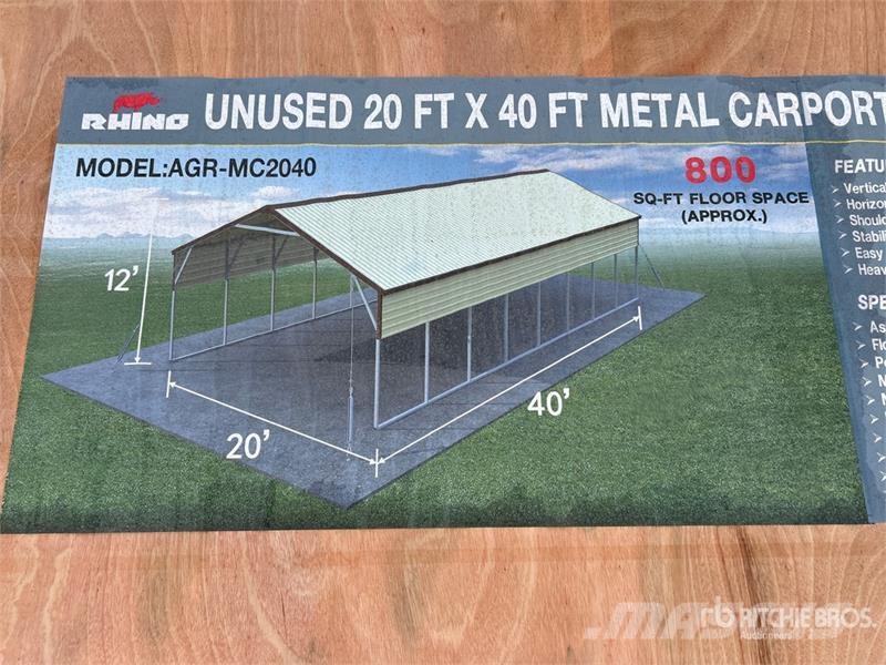 AGR-MC2040 20 ft x 40 ft x 12 ft Steel Carport (Un Čelični okviri za građevine