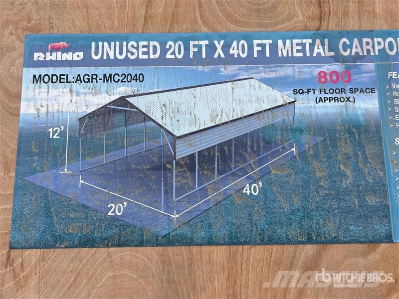 AGR-MC2040 20 ft x 40 ft x12 ft Steel Carport (Unu Čelični okviri za građevine