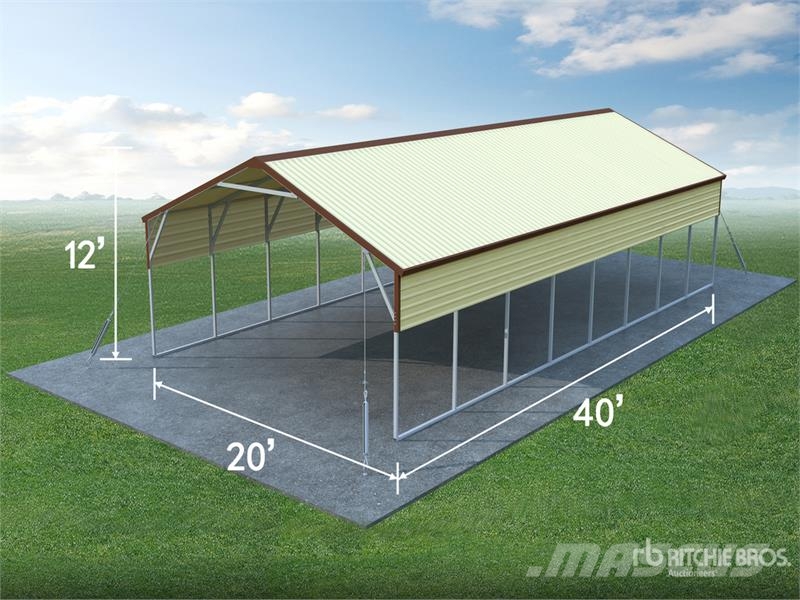 AGR-MC2040 20 ft x 40 ft Steel Carport (Unused) Stalen constructies