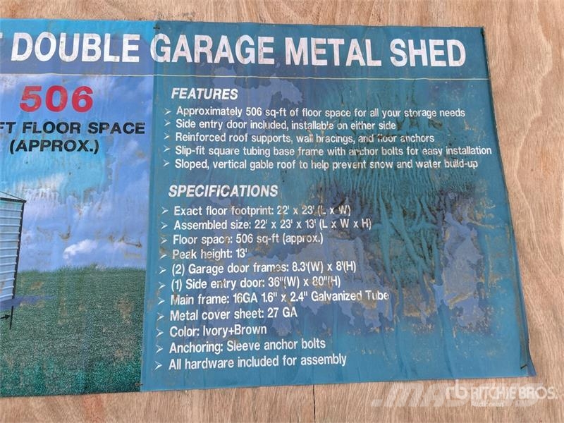 AGR-MS2322 23 ft x 22 ft x13 ft Double Garage Meta Čelični okviri za građevine