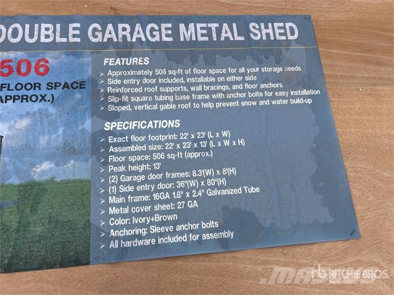 AGR-MS2322 23 ft x 22 ft x 13 ft Double Garage Met Čelični okviri za građevine