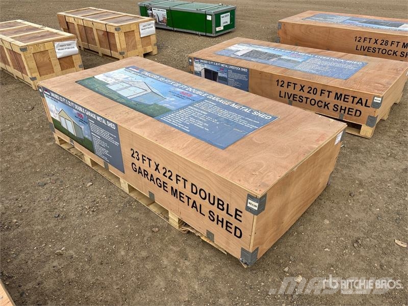 AGR-MS2322 23 ft x 22 ft Double Garage Metal Stora Stahlrahmenaufbauten