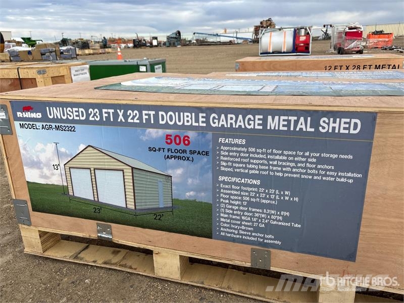 AGR-MS2322 23 ft x 22 ft Double Garage Metal Stora Stahlrahmenaufbauten