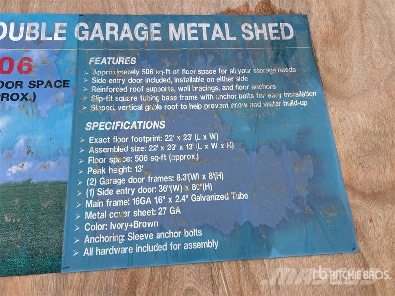  AGR-MS2322 23 ft x 22 ft Double Garage Metal Stora Edificación de acero