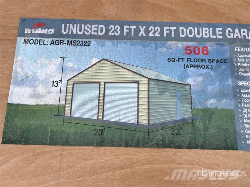 AGR-MS2322 23 ft x 22 ft x 13 ft Double Garage Met Čelični okviri za građevine