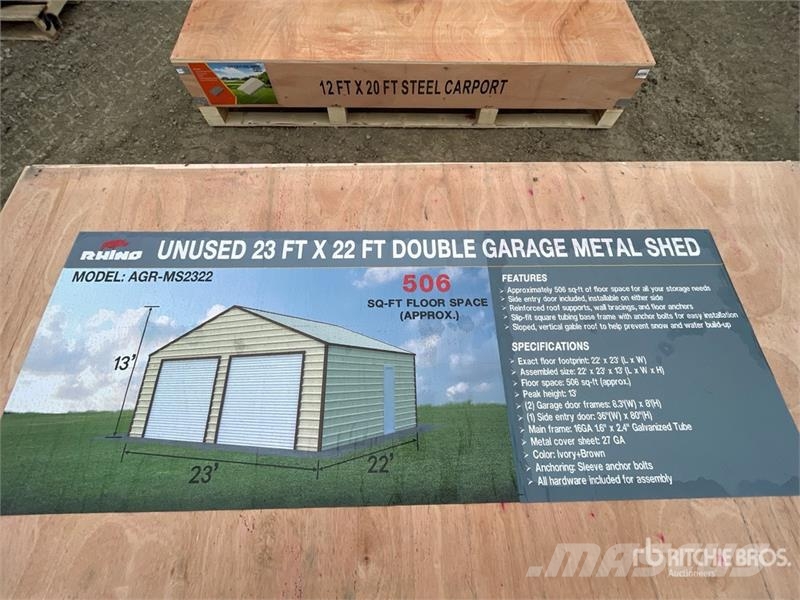  AGR-MS2322 23 ft x 22 ft x 13 ft Double Garage Met Čelični okviri za građevine