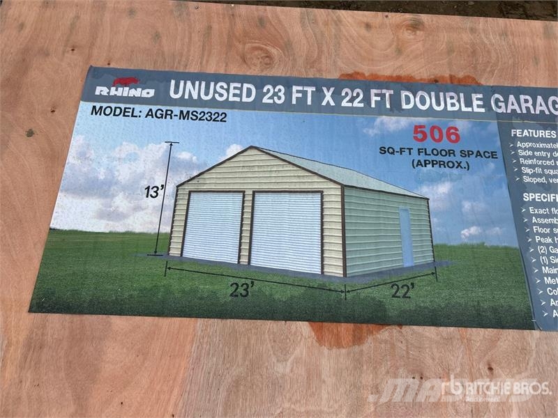  AGR-MS2322 23 ft x 22 ft x 13 ft Double Garage Met Stålrammmer