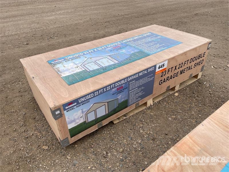 AGR-MS2322 23 ft x 22 ft x 13 ft Double Garage Met 鋼架建築