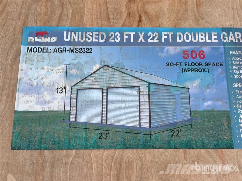 AGR-MS2322 23 ft x 22 ft x13 ft Double Garage Meta Čelični okviri za građevine