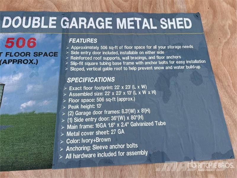  AGR-MS2322 23 ft x 22 ft x 13 ft Double Garage Met Čelični okviri za građevine