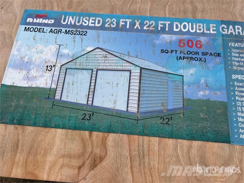  AGR-MS2322 23 ft x 22 ft Double Garage Metal Stora Edificación de acero